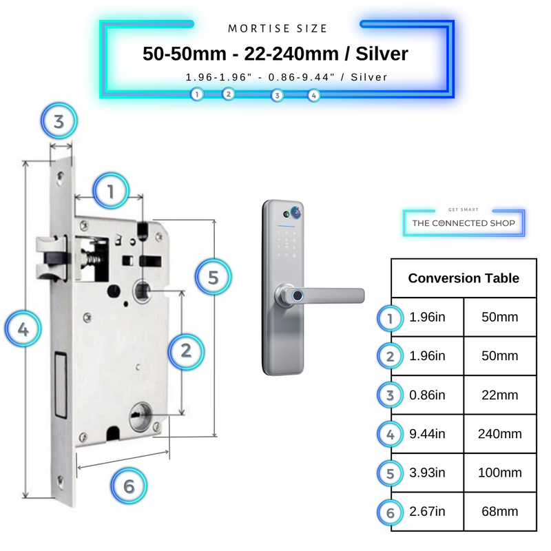 Universal Smart Door Lock Camera - 50-50mm (22x240mm) - Silver -