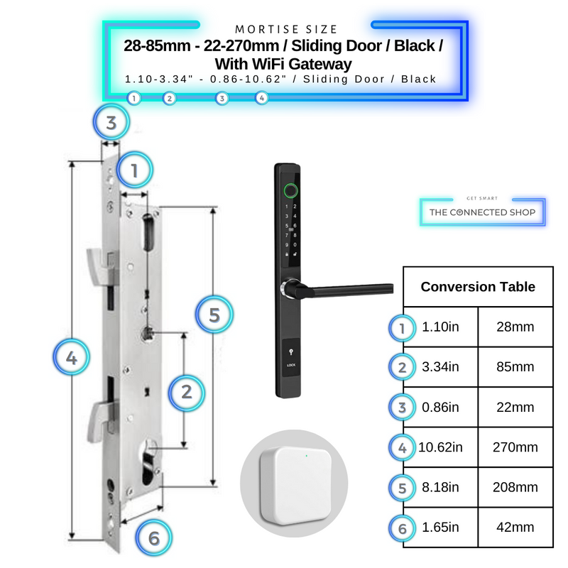 SmartDoorLockSleekBlack2885270mmslidingdoorwifigateway