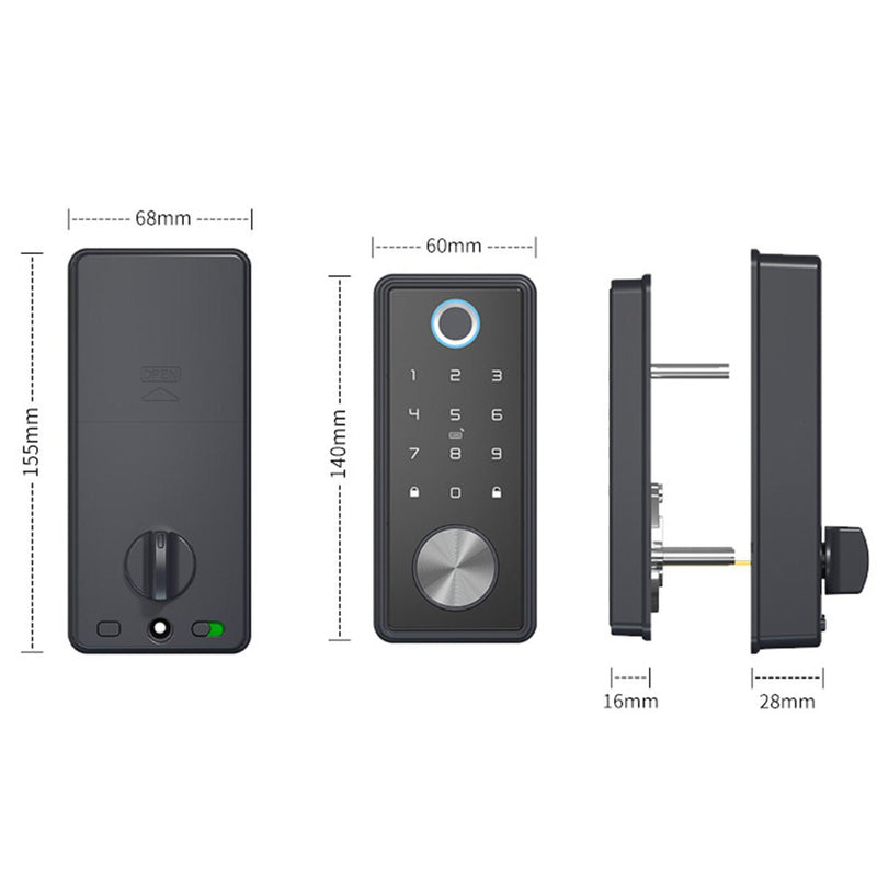 Deadbolt Smart Door Lock - Silver - No Latch -