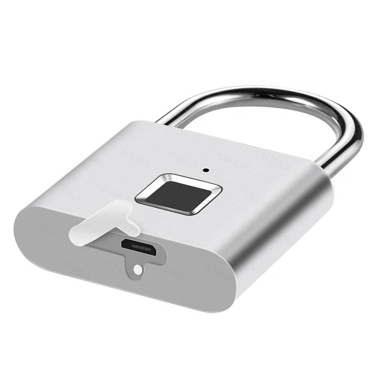 Fingerprint Lock Smart Padlock - Silver - No Mobile App -