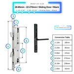 Sliding Door Smart Door Lock - 28-85mm (22x270mm) Sliding Door - Black - No WiFi Gateway