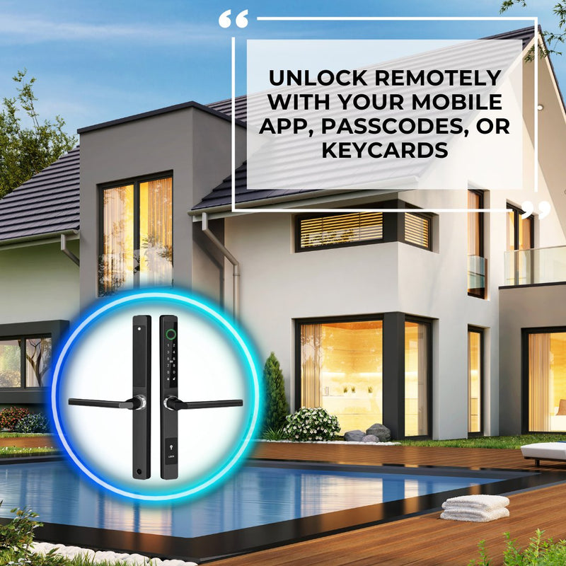 Sliding Door Smart Door Lock - No mortise - Black - No WiFi Gateway