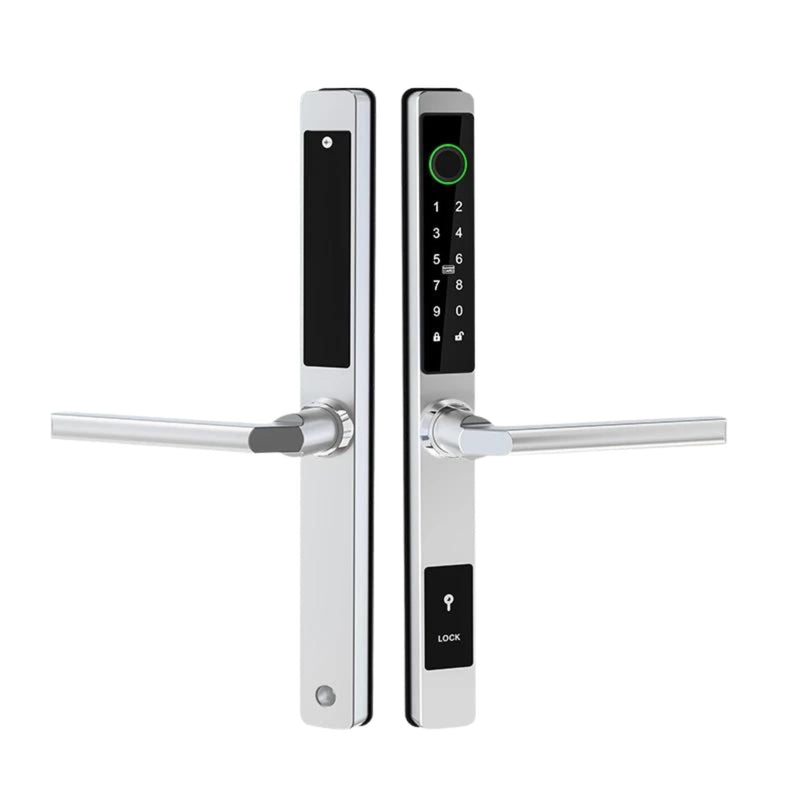 Sliding Door Smart Door Lock - No mortise - Silver - No WiFi Gateway