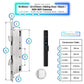 Sliding Door Smart Lock Knob - 35-85mm (22x270mm) Sliding Door - Black - With Gateway
