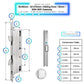 Sliding Door Smart Lock Knob - 35-85mm (22x270mm) Sliding Door - Silver - With Gateway