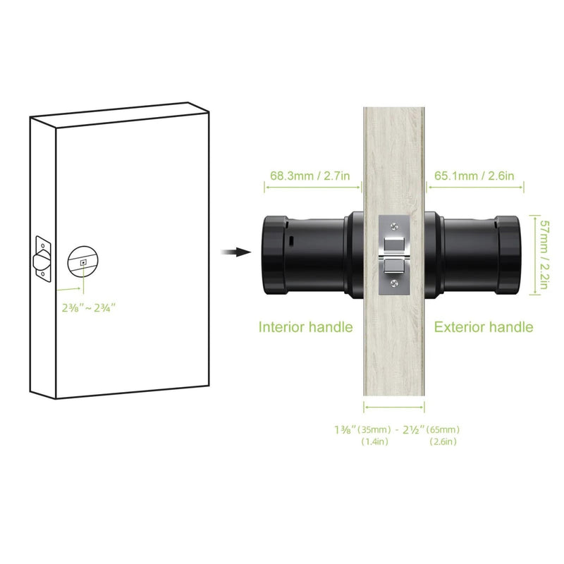 Smart Door Knob - Black - -