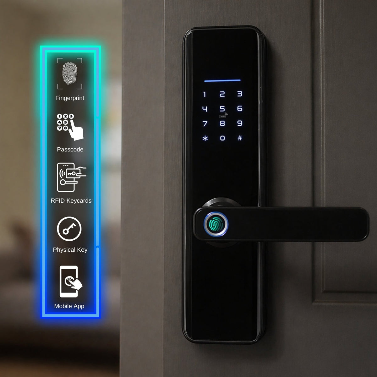 smart door lock max black 