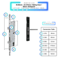 Smart Door Lock Sleek - Black - 35-85mm (22x270mm) Sliding Door Multipoint