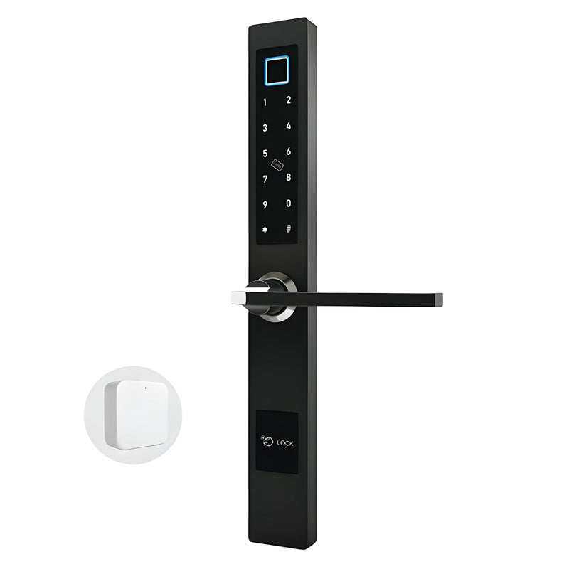 No mortise black Smart Door Lock Sleek with gateway