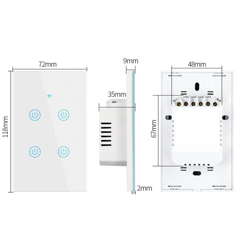 Smart Light Switch - White - 3 Switch -