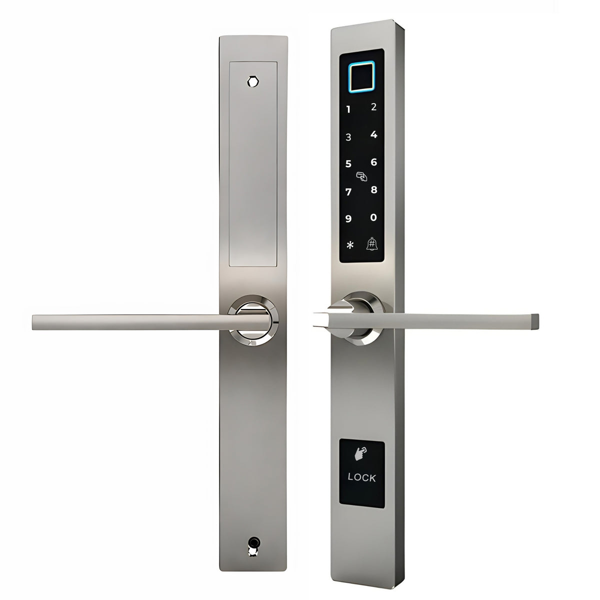 smart door lock sleek silver