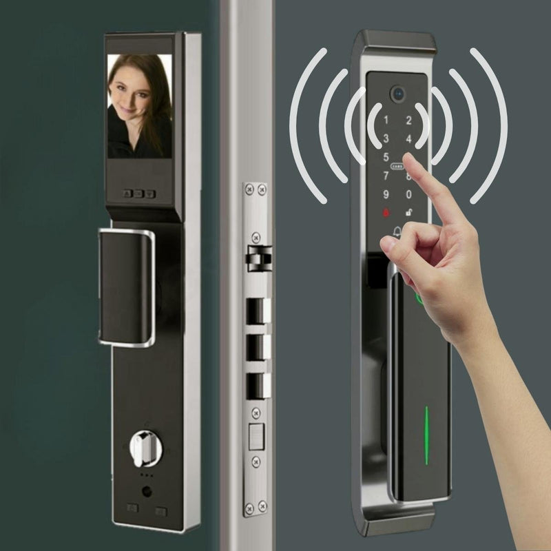 Video Smart Door Lock - Black - No Mortise - No WiFi Gateway