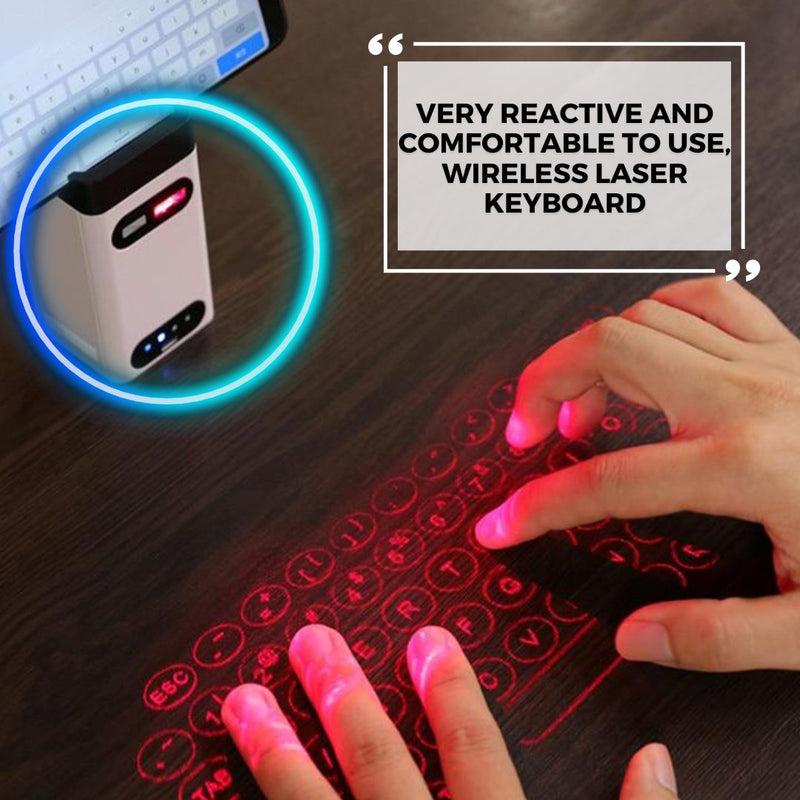 Virtual Laser Keyboard - Black - No Phone Mount - -